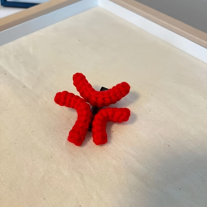 Set of 2 Handmade Crochet Hairpins Duckbill Brooches Anime Cartoon Quirky Accessories