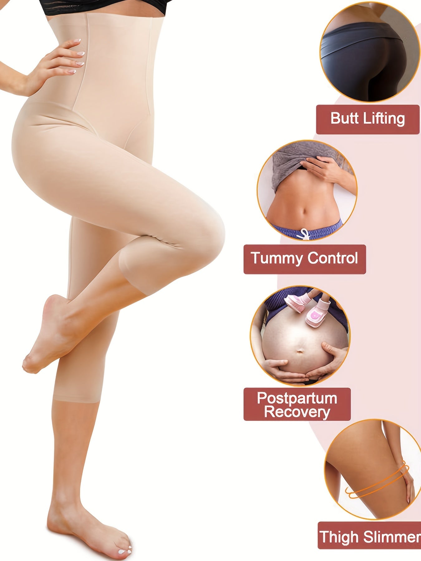 Women's High Waist Shaping Capri Pants Tummy Control Compression Underwear