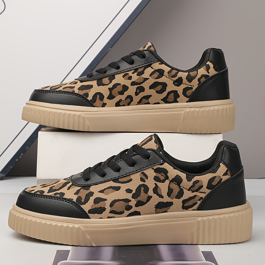 Ayollar uchun leopard bosma sport poyabzal, nafas oluvchi, kundalik va yugurish uchun mos