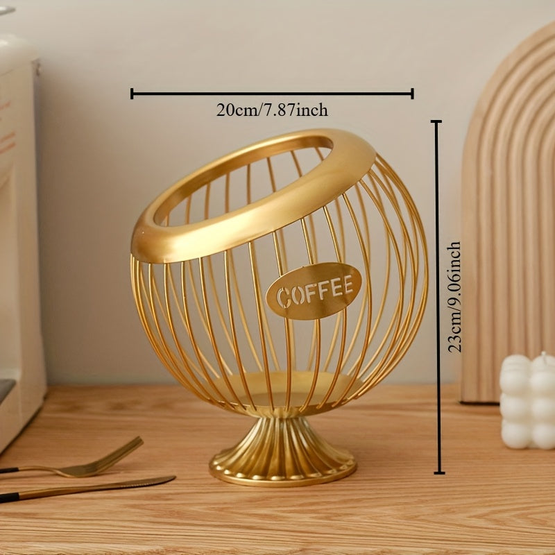 Metall Qahva Kapsulasi Saqlash Savati - Quruq Mevalar, Shirinliklar va Boshqalar uchun Nafis Stol Ko'rsatkichi