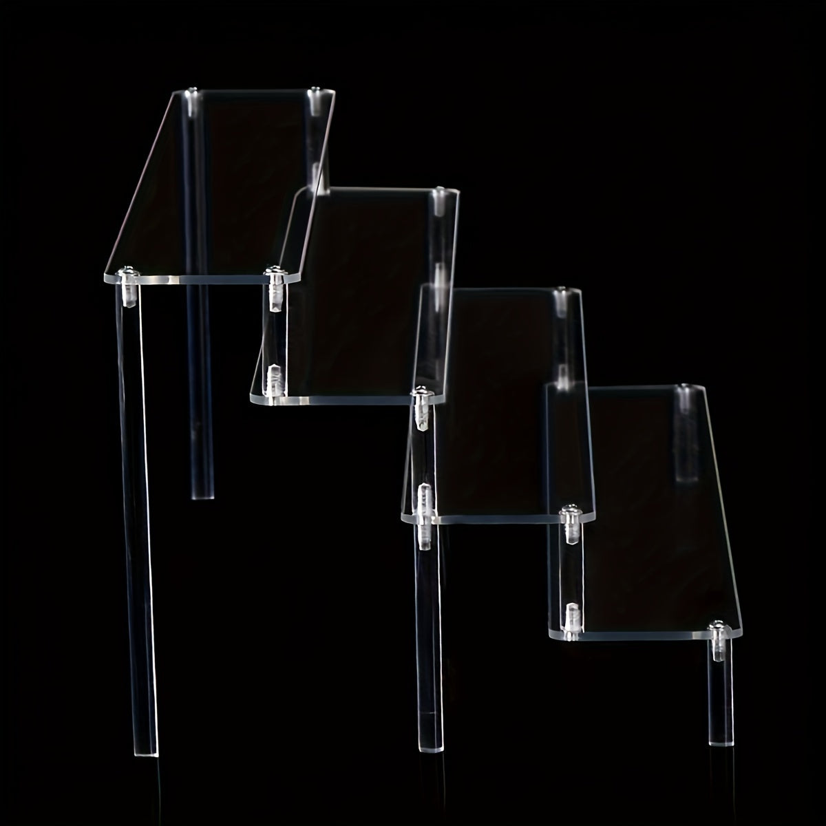 Transparent Ladder Style Storage Rack for Perfumes Lipsticks Nail Polishes and Skincare Multi-Functional Display Shelf