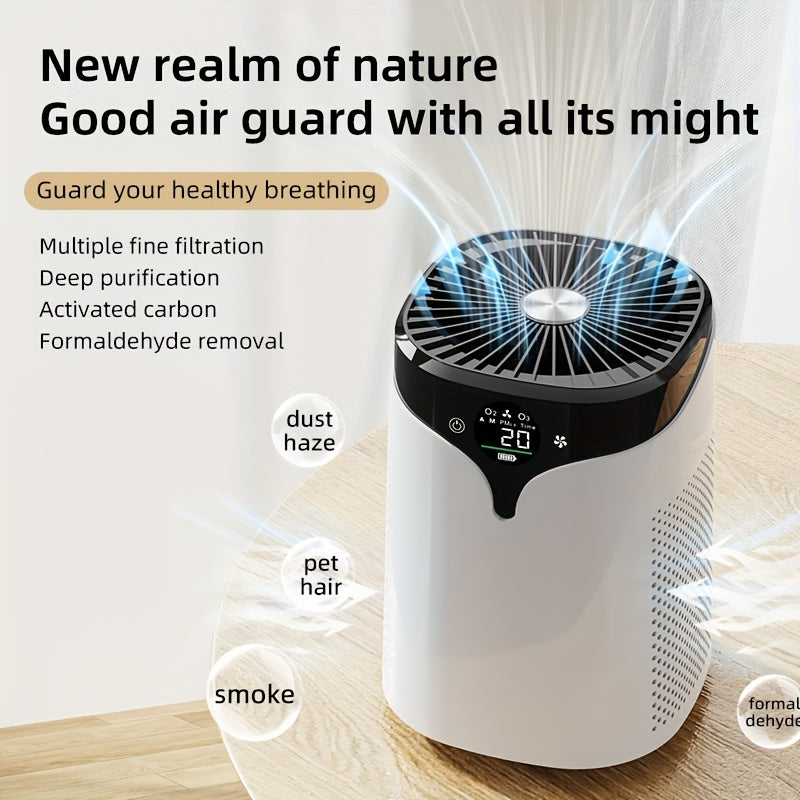 Умный сенсорный экранный очиститель воздуха для дыма, пыльцы, PM2.5, HEPA-фильтр