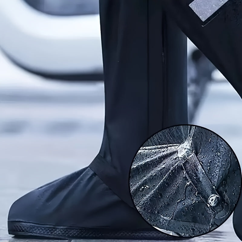 Unisex Waterproof Rubber High-Top Shoe Covers Durable and Practical