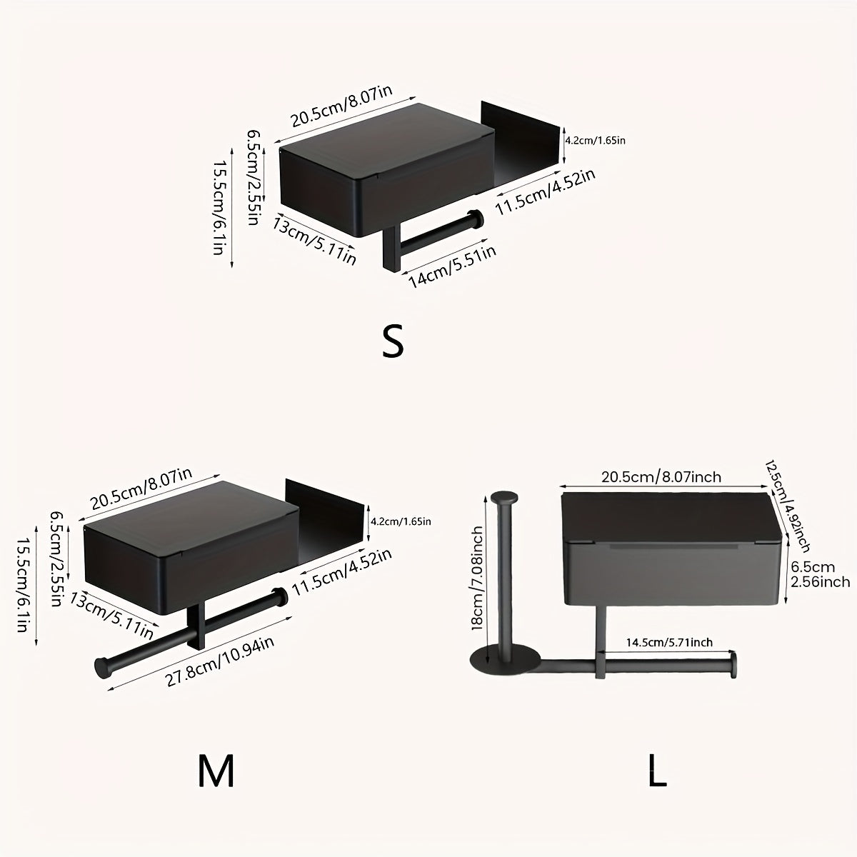 Stainless Steel Toilet Paper Holder with Shelf and Wipes Dispenser for Bathroom Organization