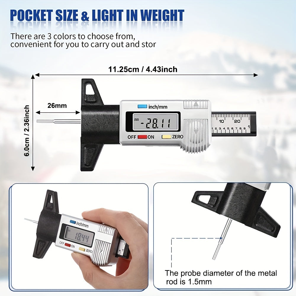 Цифровой измеритель глубины протектора шин 0-25,4 мм дюйм Автомобиль грузовик мотоцикл