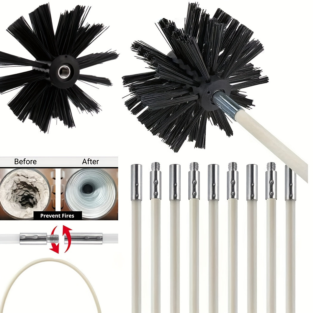 Multi-Functional Cleaning Brush Set for Chimneys and Vents Durable Reusable Tool
