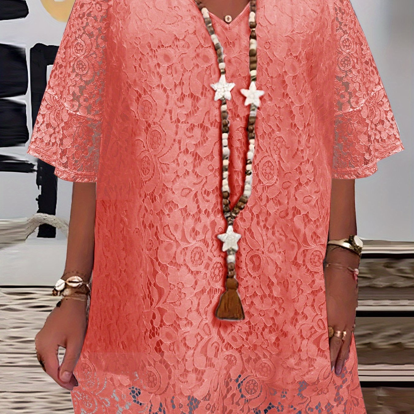 Plus Size Kelepçeli Chiziqli T-shirt ayollar modasi