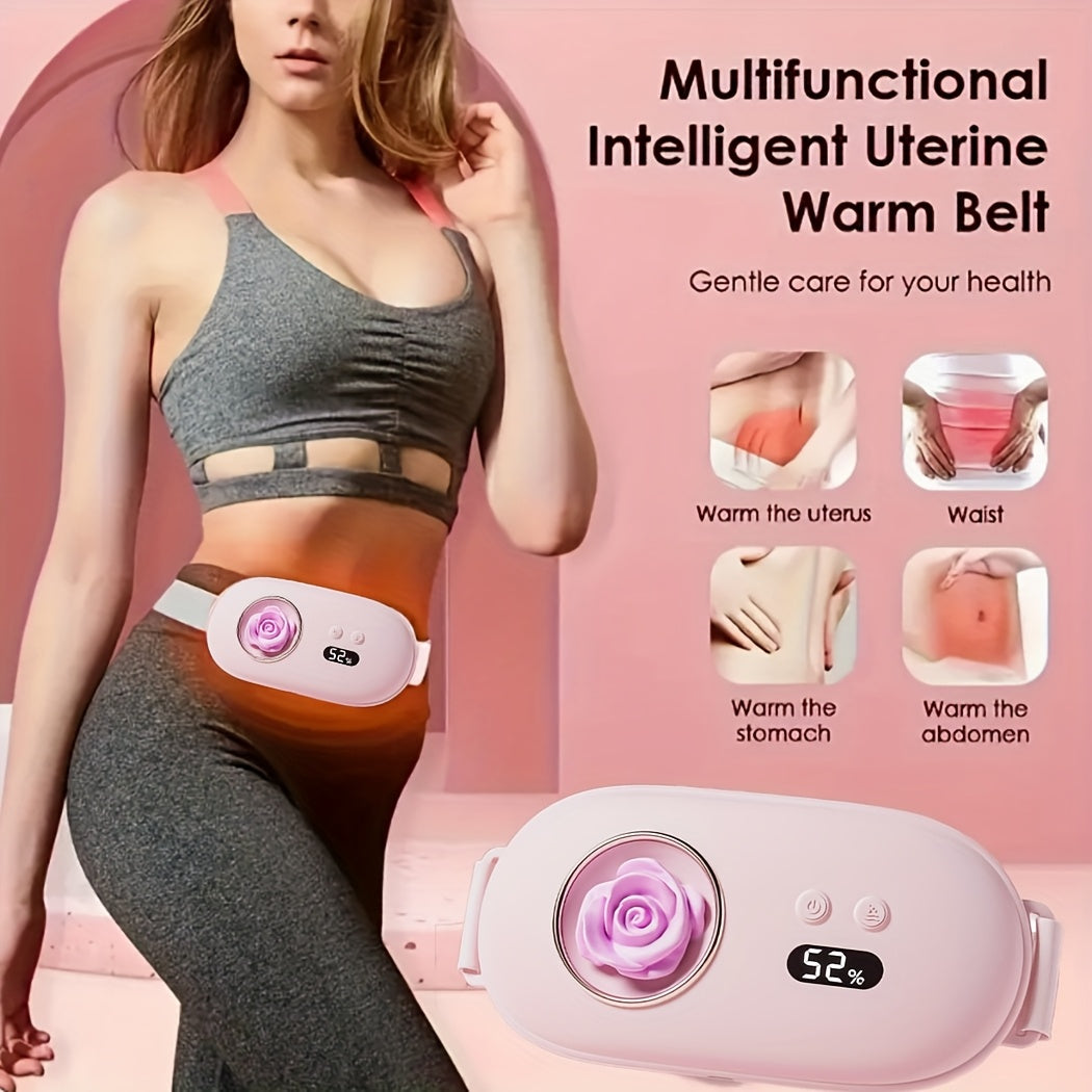 USB orqali zaryadlanadigan portativ bachadonni isitish kamar, o'lchami sozlanadigan, yengil, gullar hidi. Ayol do'stlar uchun mukammal sovg'a.