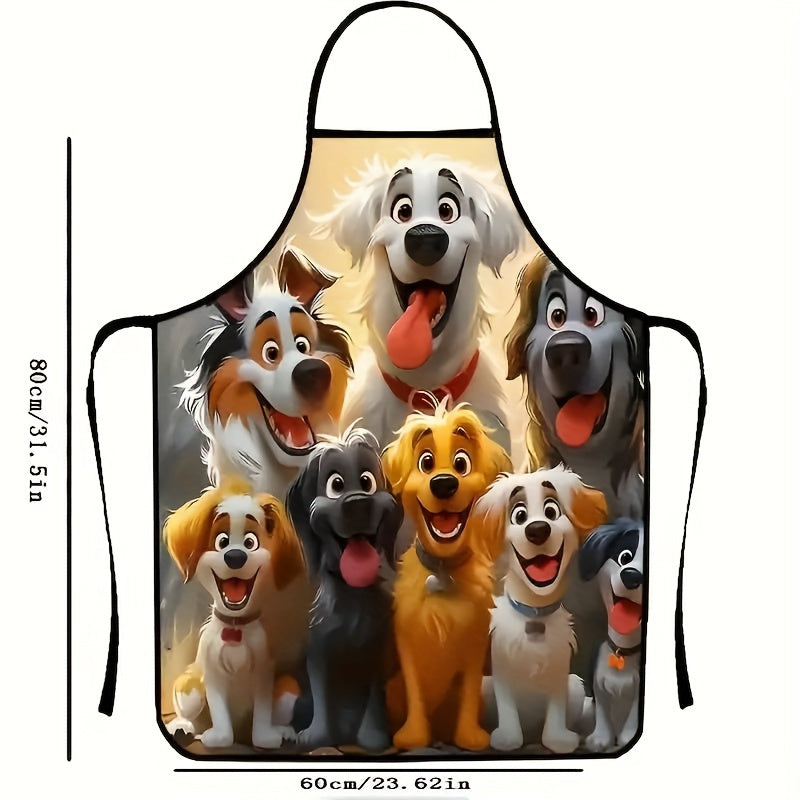 Dog Lover Apron with Cartoon Design for Cooking and Cleaning Gift