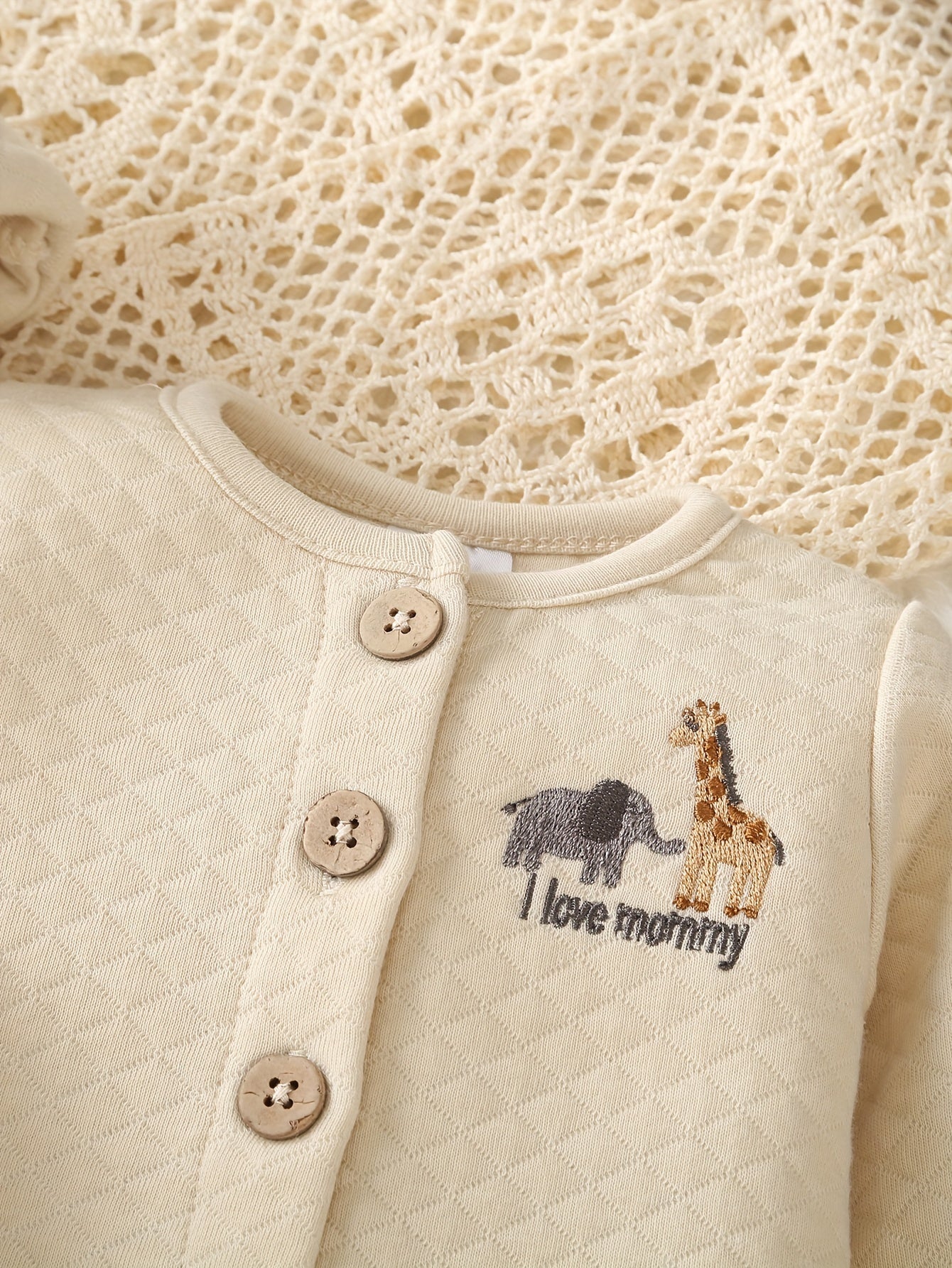 Boys Cotton Cartoon Giraffe Pants Set Long Sleeve Casual Fall Winter