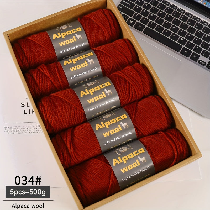 Multicolored Alpaca Wool Yarn 500G Thick Knitting Needles for Autumn Winter Projects