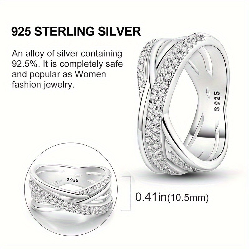 Sterling Silver Ring with Zirconia for Women Wedding and Everyday Wear
