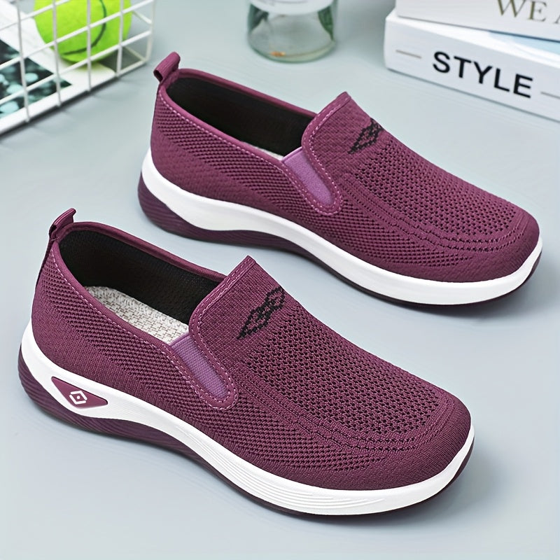 Women's Casual Sports Shoes Solid Color Slip-On Comfortable All-Season