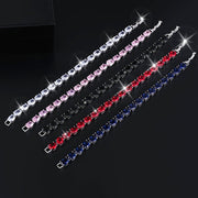 Zirconia Tennis Bracelet with Egg-Shaped Design Silver Jewelry for Women