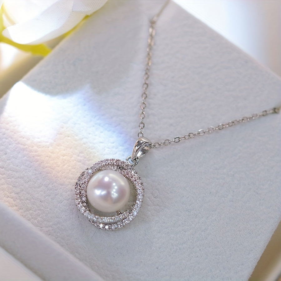 Birds Nest Jewelry Set with Freshwater Pearls Gold-Plated Necklace Ring Earrings for Women