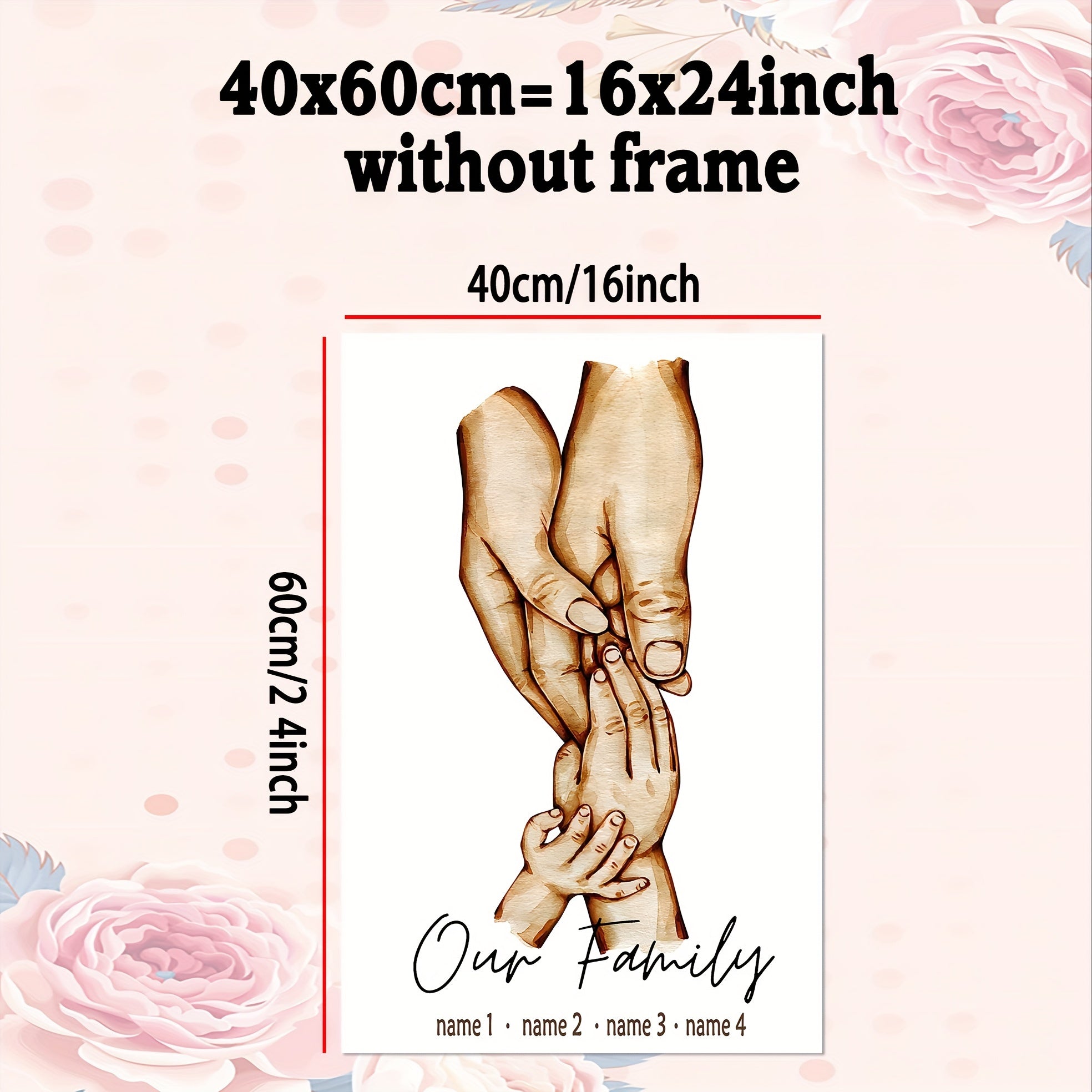 Personalized Family Name Canvas Wall Art 12x16 Inch Unframed Home Decor