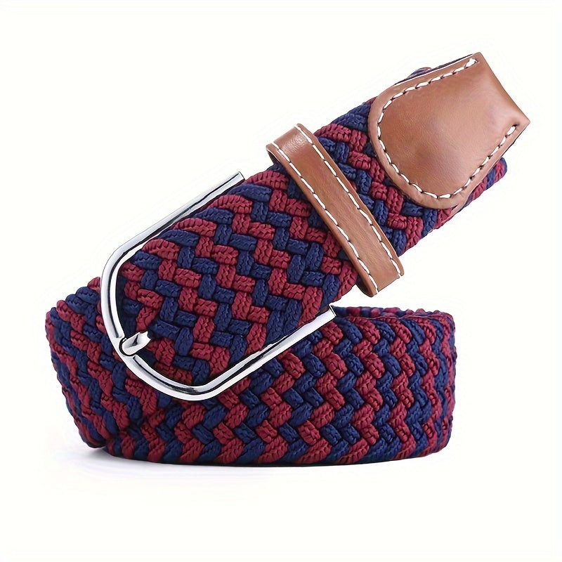 Women's Braided Elastic Belt with Woven Design for Golf and Casual Wear