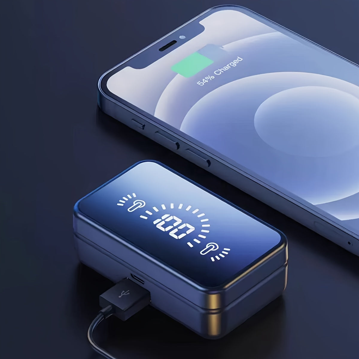 Wireless In-Ear Headset with Digital Display HiFi Stereo Touch Control for Mobile Gaming