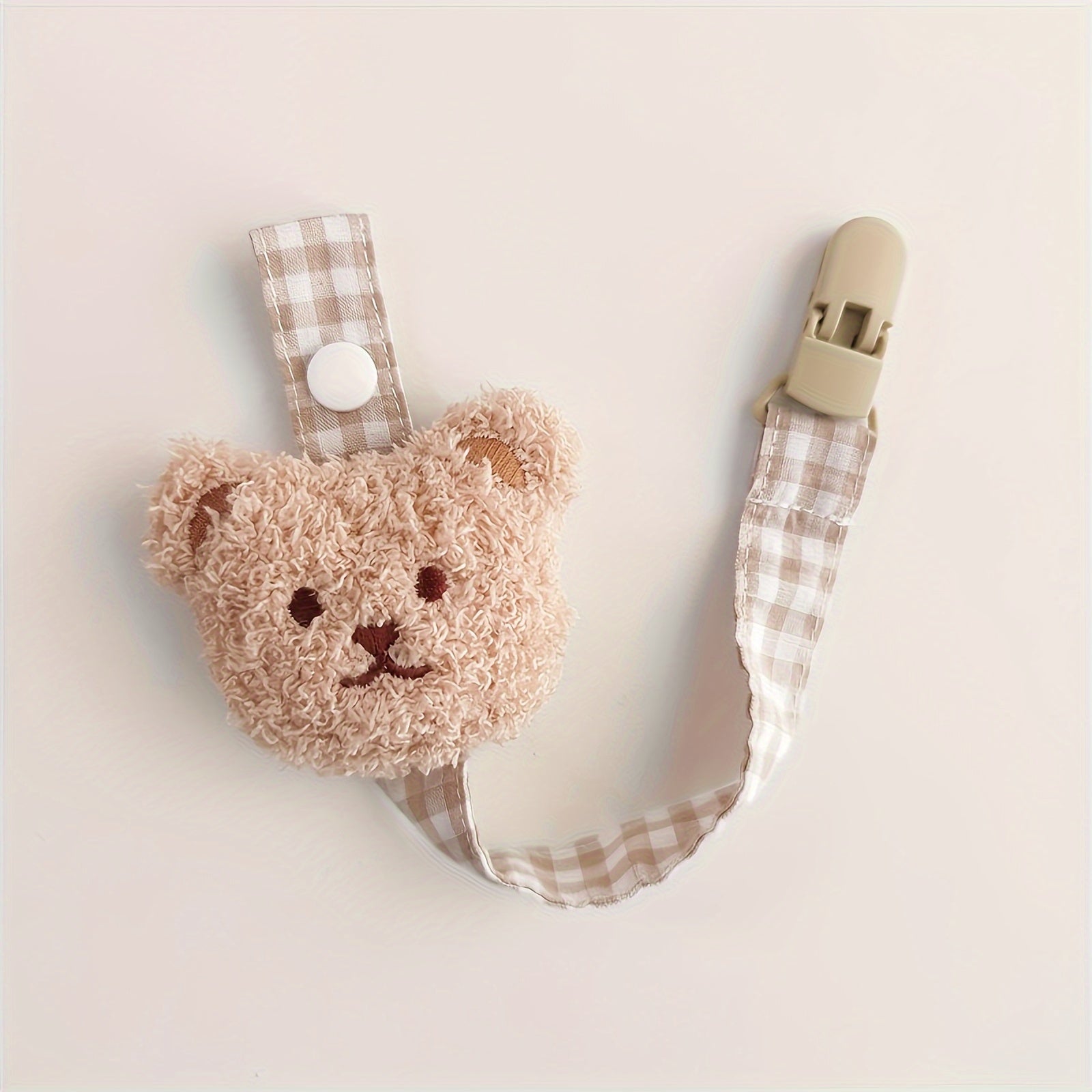 Baby Pacifier Clip for Newborns Cute Bear Design Universal Diameter Mixed Color