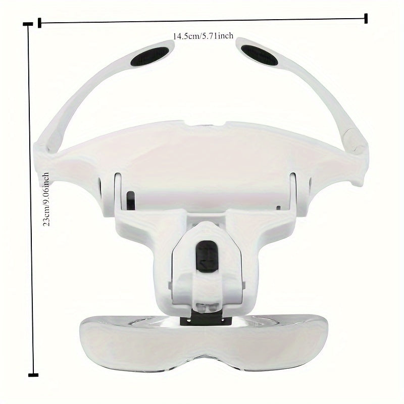 Adjustable Head-Mounted Reading Magnifier 1.0x to 3.5x Zoom Office Use