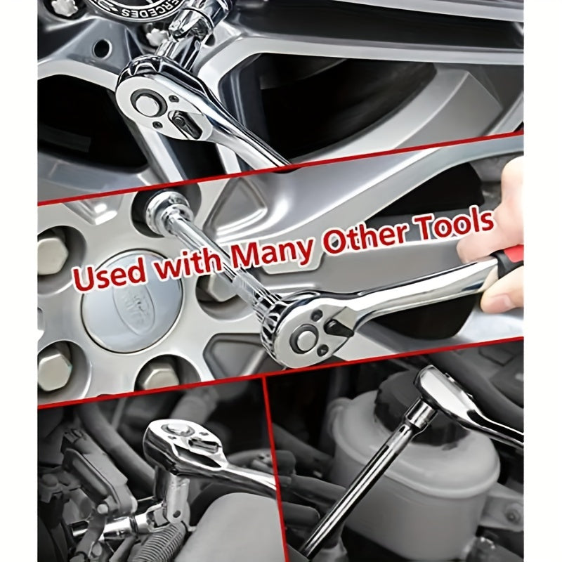 3-Piece Ratchet Wrench Set 1/4 3/8 1/2 Inch Quick Release Telescopic