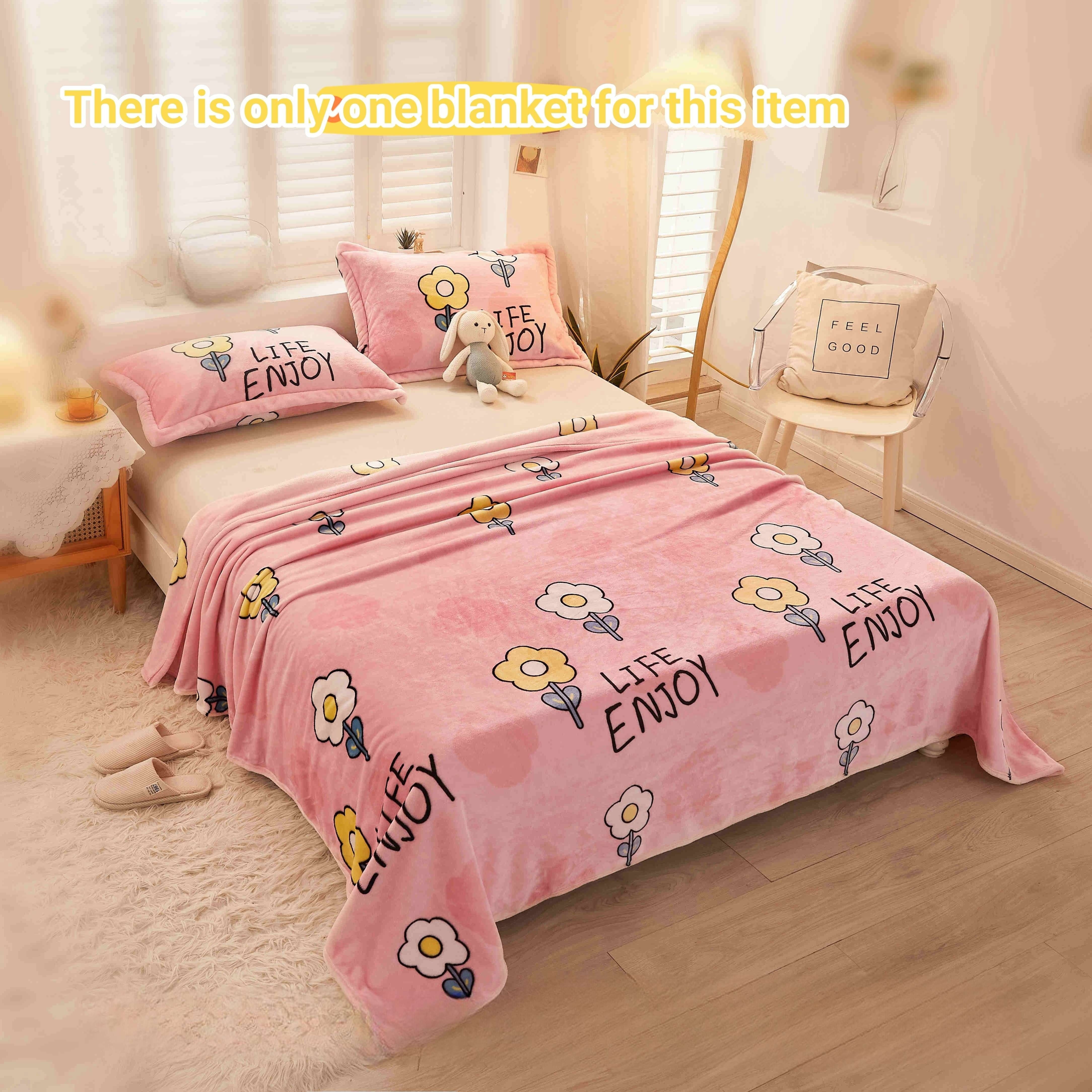 Cozy Flannel Throw Blanket for Couch Bed and Car 69cm x 100cm Plush