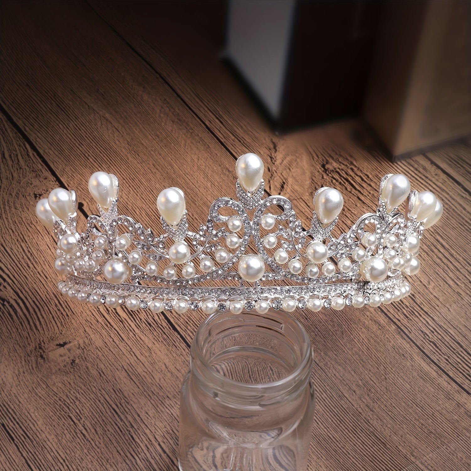 Silver Bridal Crown for Weddings, Elegant Princess Tiara, Wedding Hair Accessory