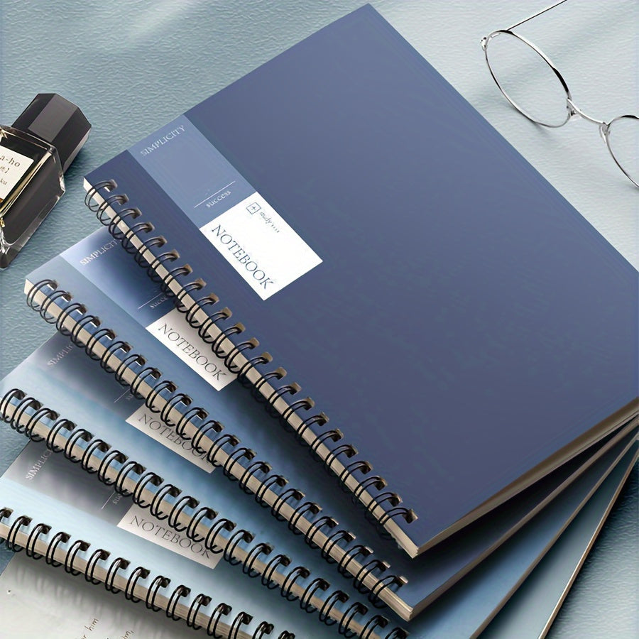 Set of 4 A5 Spiral Notebooks 320 Pages Gradient Blue Office Supplies