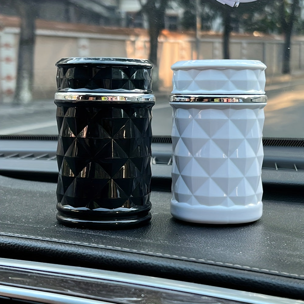 Portativ alloy avtomobil tutun qutisi LED chirog'i bilan, qora va oq, yopiq, kompakt ichki aksessuar