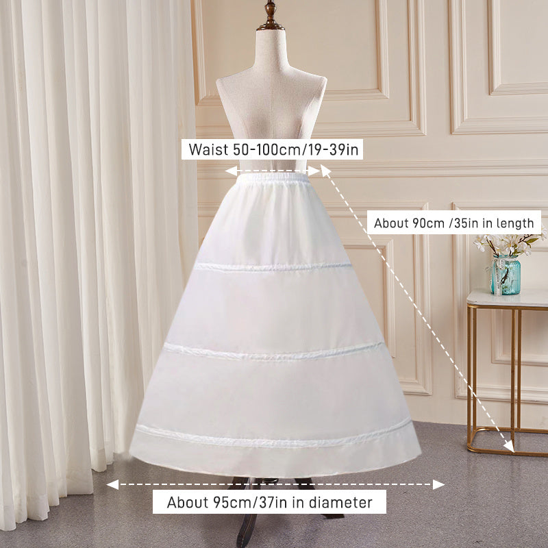 6-Hoop Wedding Dress Petticoat No Tulle Hand Washable Polyester Formal Wear