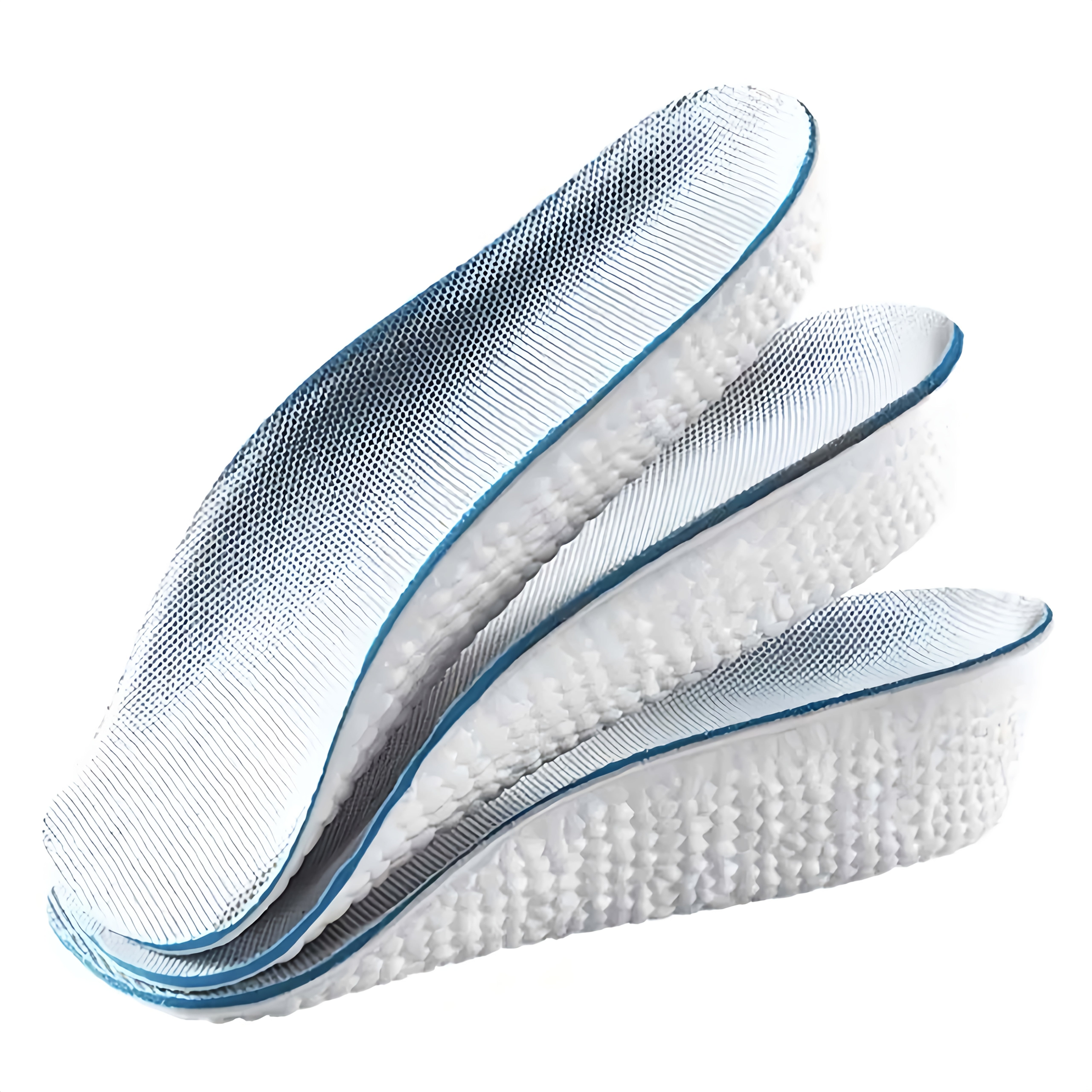 Unisex balandlikni oshiruvchi insoles nafas oladigan arka qo‘llab-quvvatlash oyoq kiyim padlari