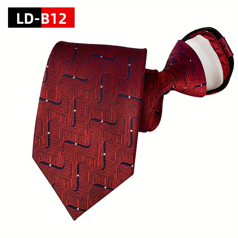 Men's Paisley Polyester Zipper Tie with Easy Pull Design in Spot Supply