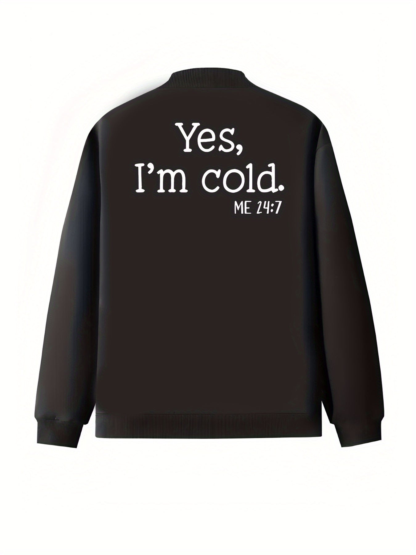 Women's Plus Size Casual Black Bomber Jacket with Pockets