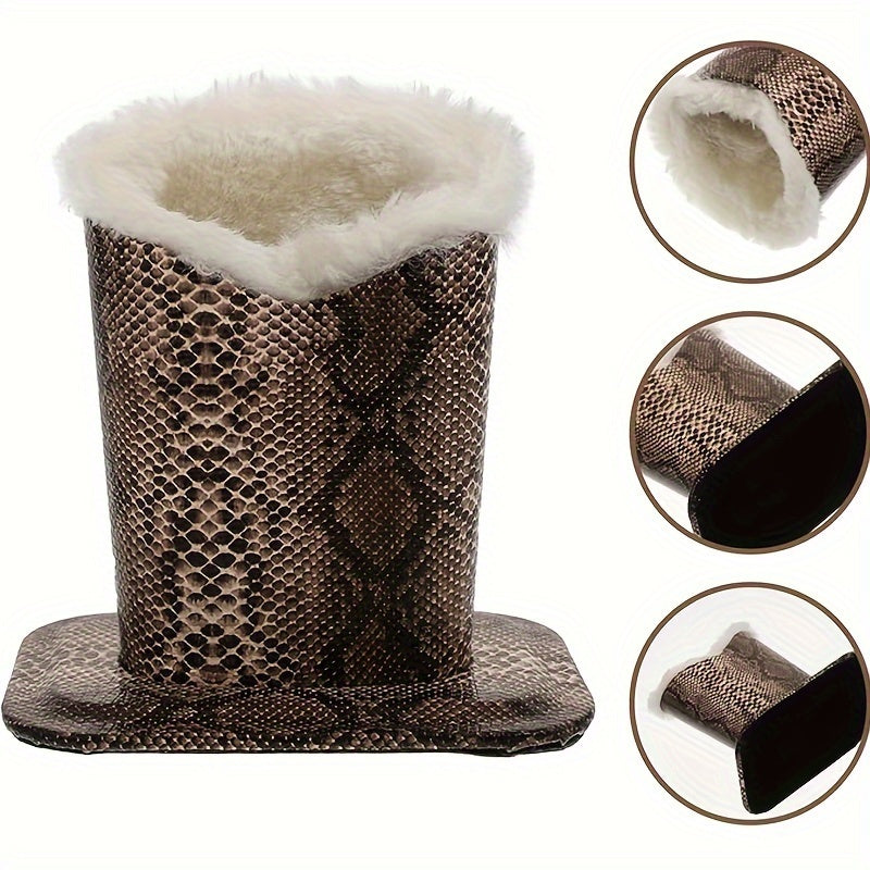 Искусственный кожаный настольный органайзер с мягким внутренним покрытием из искусственного меха для очков и кистей для макияжа, коричневый или черный