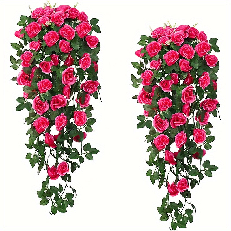 Artificial Rose Vine Garland 100.58cm for Indoor Outdoor Decor Valentine Mother's Day Graduation Independence Day