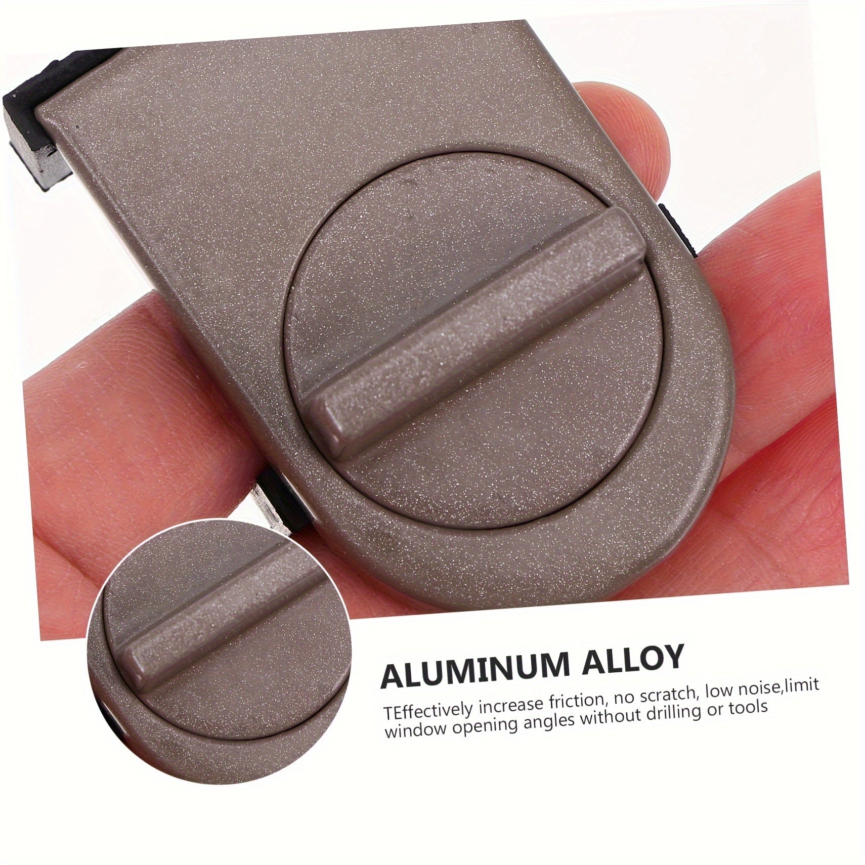 Adjustable Aluminum Alloy Window Lock with Anti-Pinch Safety Wedge for Home Office Car