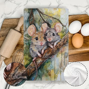 Juego de 2 toallas de cocina ultra suaves con diseño de pareja de ratones, 40x60 cm, absorbentes