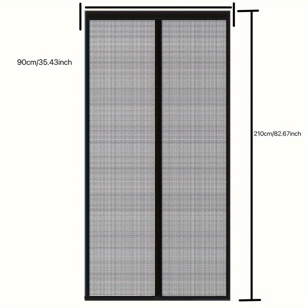 Magnetic Mesh Door Curtain Fiberglass Screen Pet-Friendly Insect Protection Washable Partition for Bedroom Garage