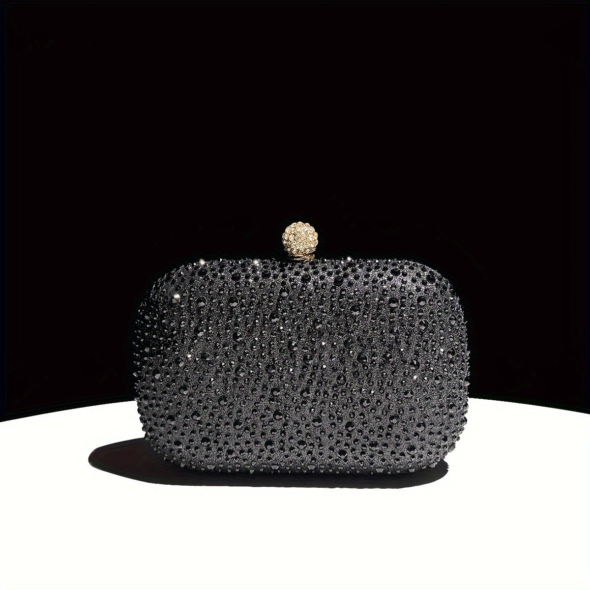 Emerald Green Handbag with Gold Chain Rhinestone Evening Bag for Formal Events