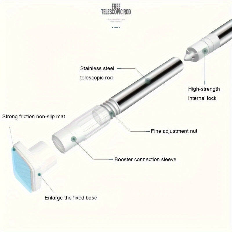 Adjustable Tension Shower Curtain Rod for Windows and Doors Easy Installation No Drilling