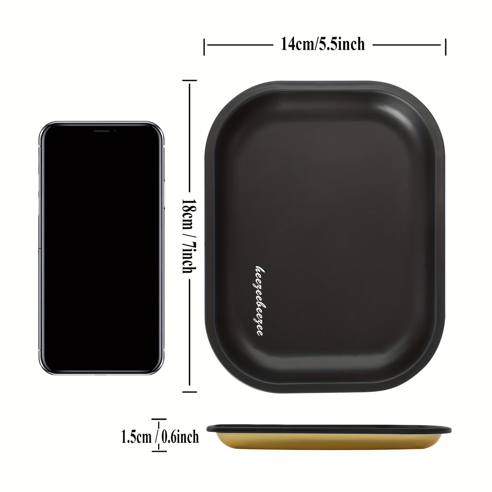 Small Metal Rolling Tray With Magnetic Lid - 17.78cm x 13.97cm Storage