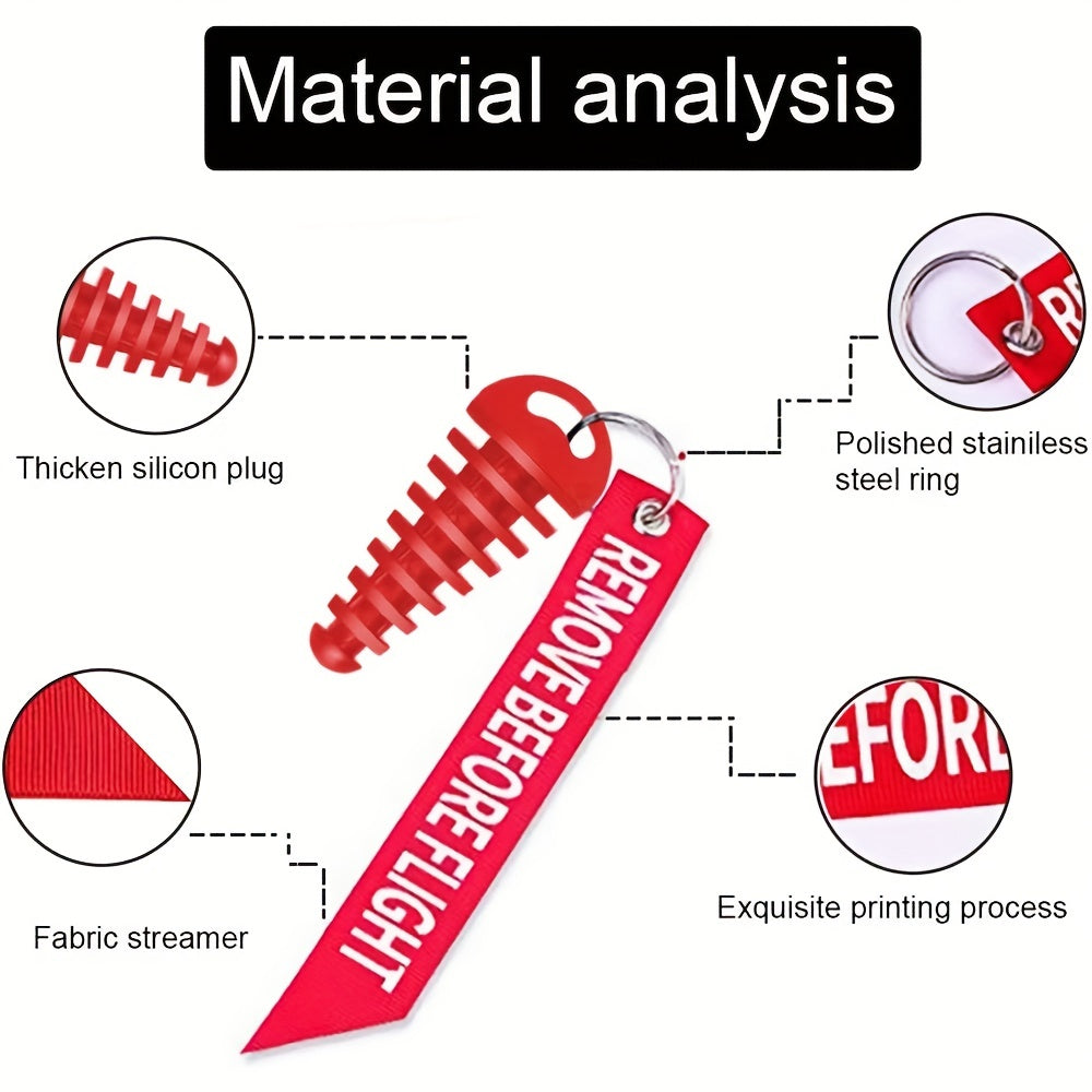 Motorcycle Exhaust Wash Plug Rubber 1.52cm-3.81cm With Keychain Tag