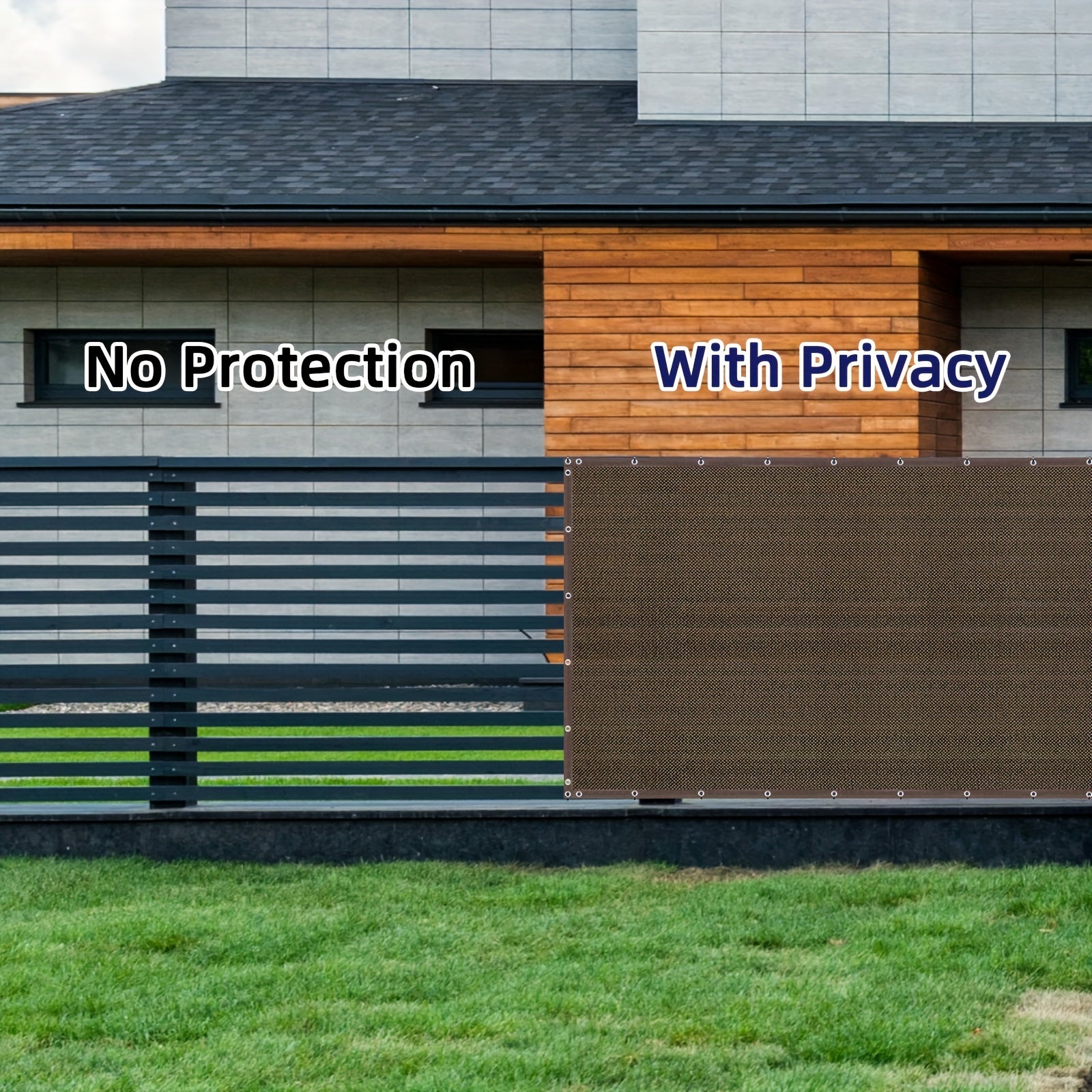 Outdoor Privacy Screen Fence Windproof Sun Protection Decorative Wall Mounted Barrier Black or White Ties Included