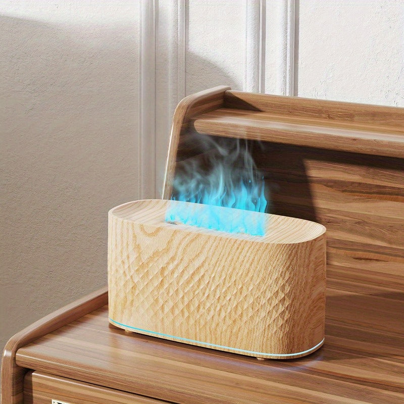 Usb-Powered LED Flame Humidifier with 7 Light Colors for Home Office