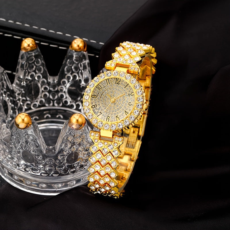 Women's Fashion Watch Set with Quartz Movement Alloy Jewelry 6 Pieces