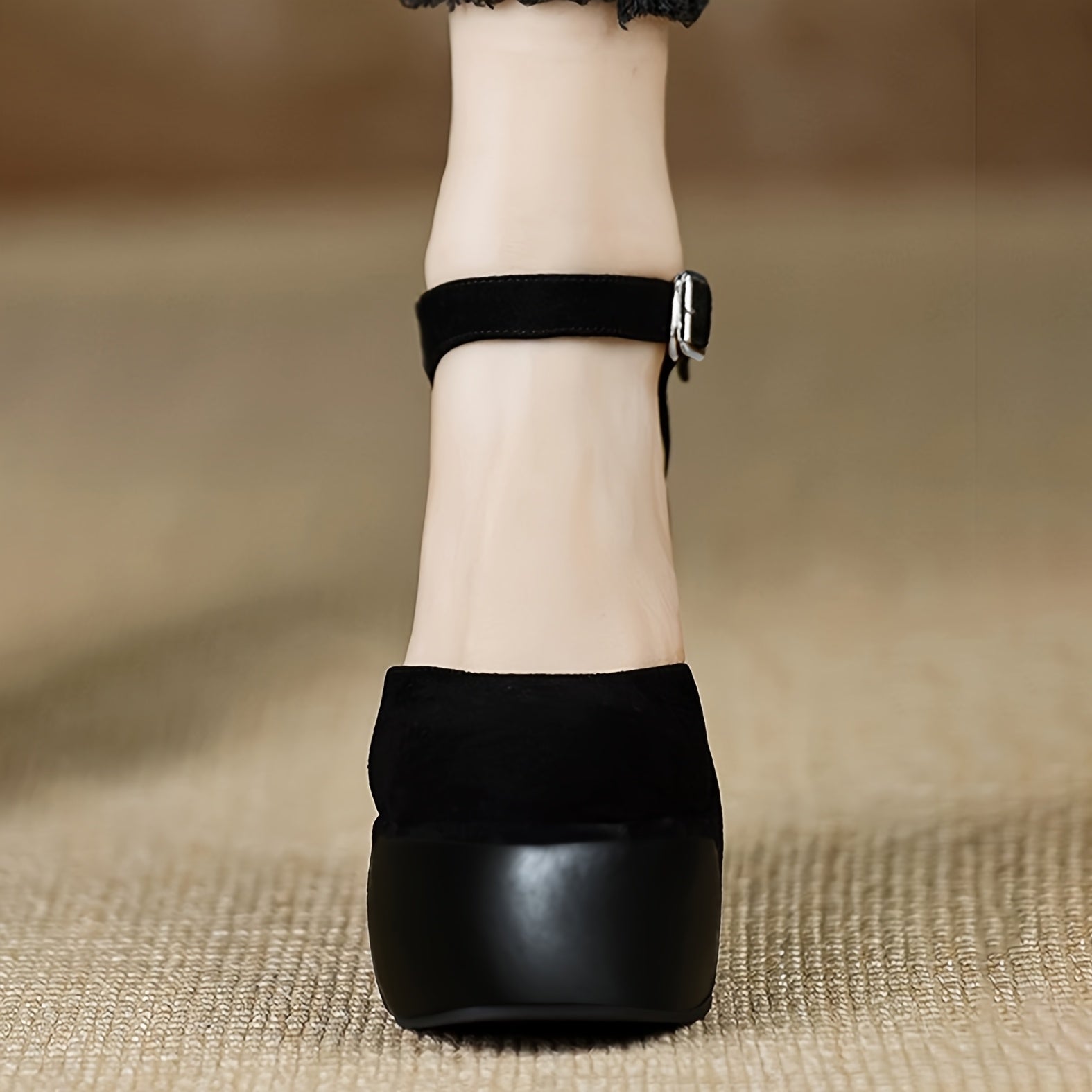 Women's Chunky Platform High Heel Sandals Black Summer Casual Formal