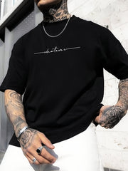 Camiseta de manga corta para tallas grandes y hombres altos Summer Plus Size con patrón geométrico de poliéster