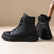 Women's Casual Black Thick Sole High Top Sneakers