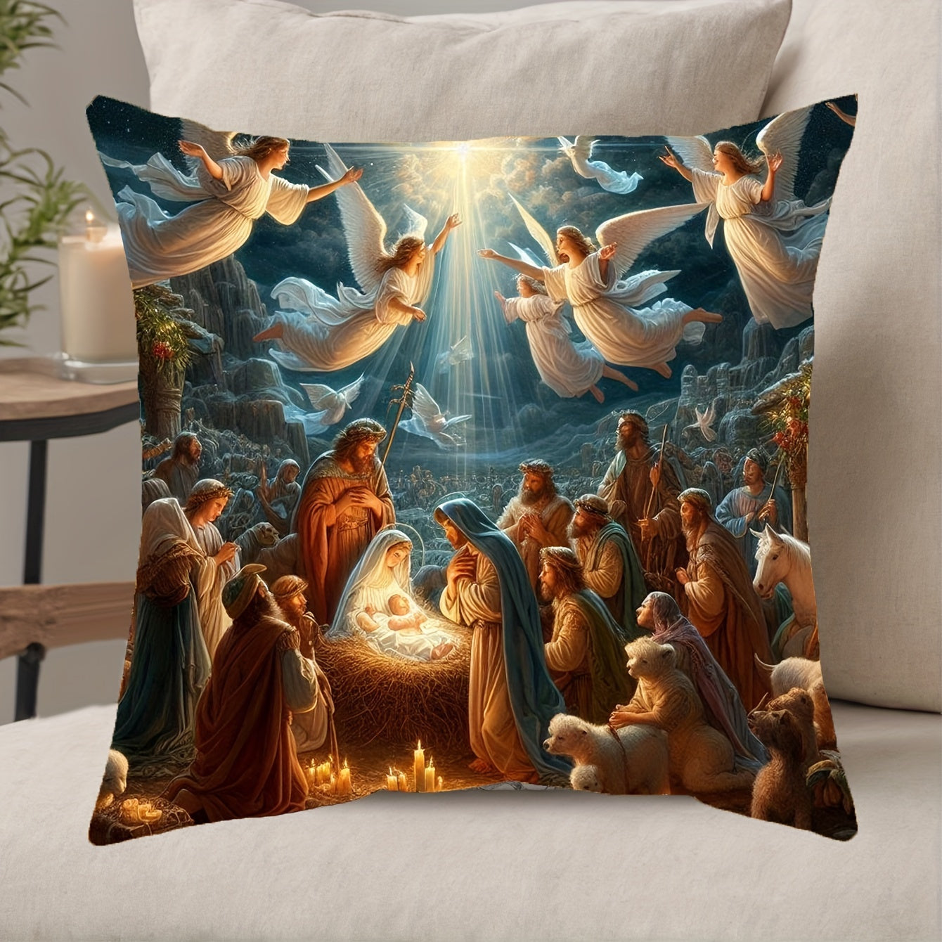 Наволочка для декоративной подушки из полиэстера с винтажным принтом и застежкой-молнией для украшения гостиной