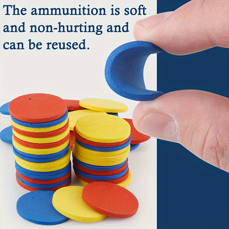 Foam Disk Launcher Toy for Kids Ages 3+ Indoor Outdoor Play Plastic Multicolor